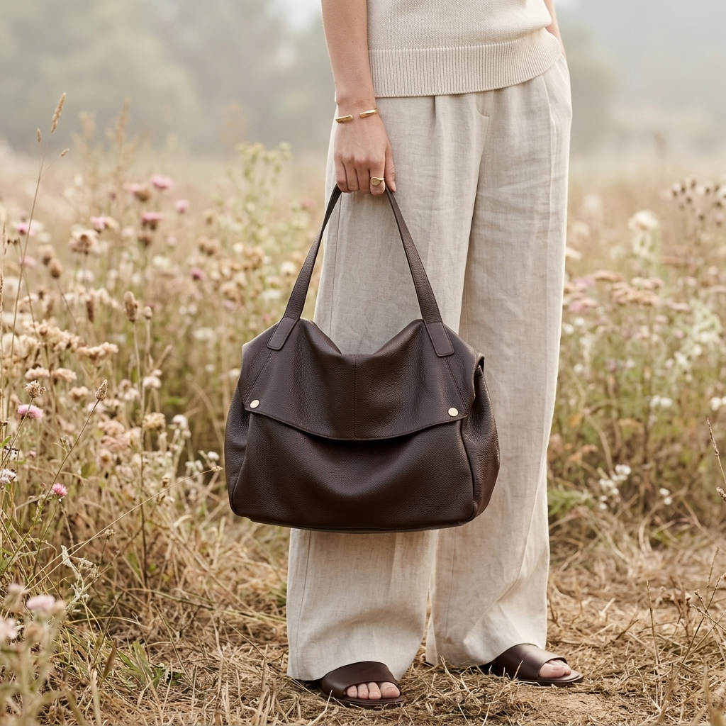 Terra Fold Bag in Pure Leather