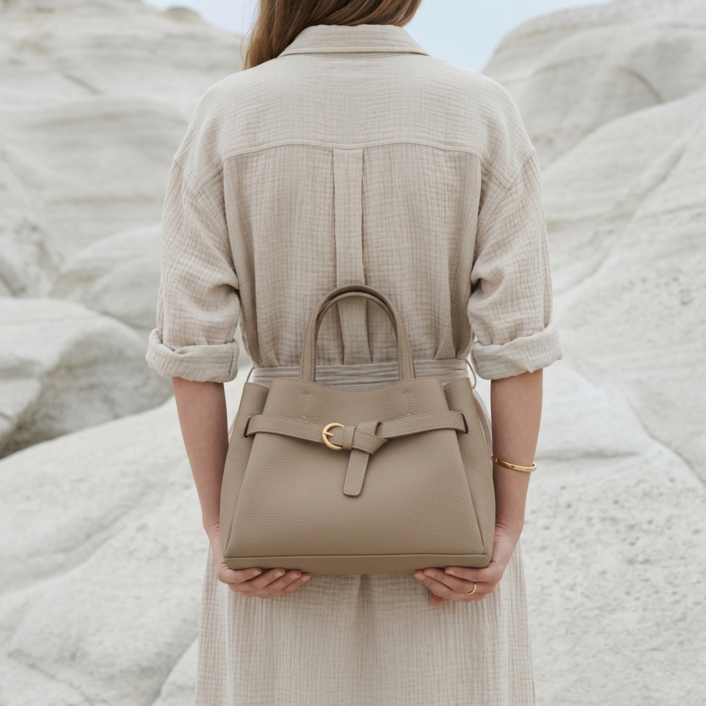 Valen Structured Tote in Pure Leather