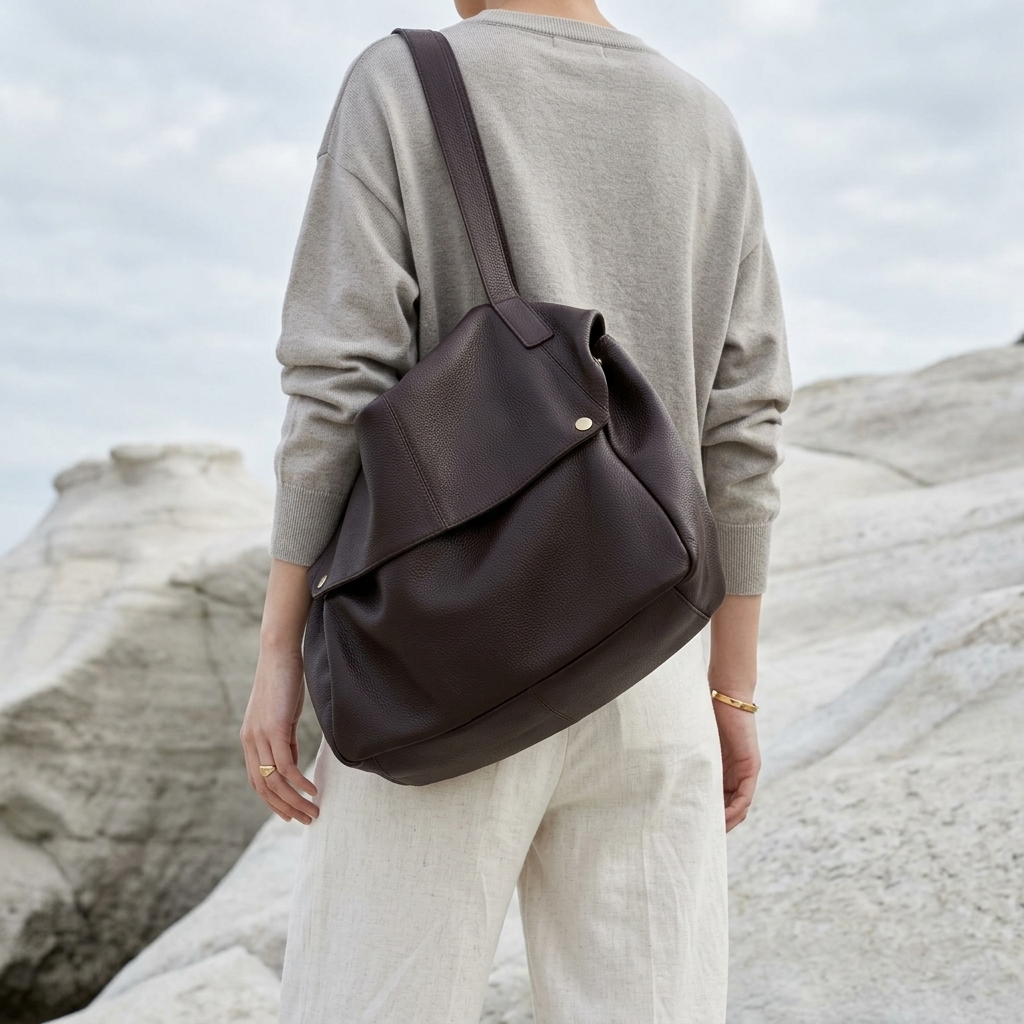 Terra Fold Bag in Pure Leather
