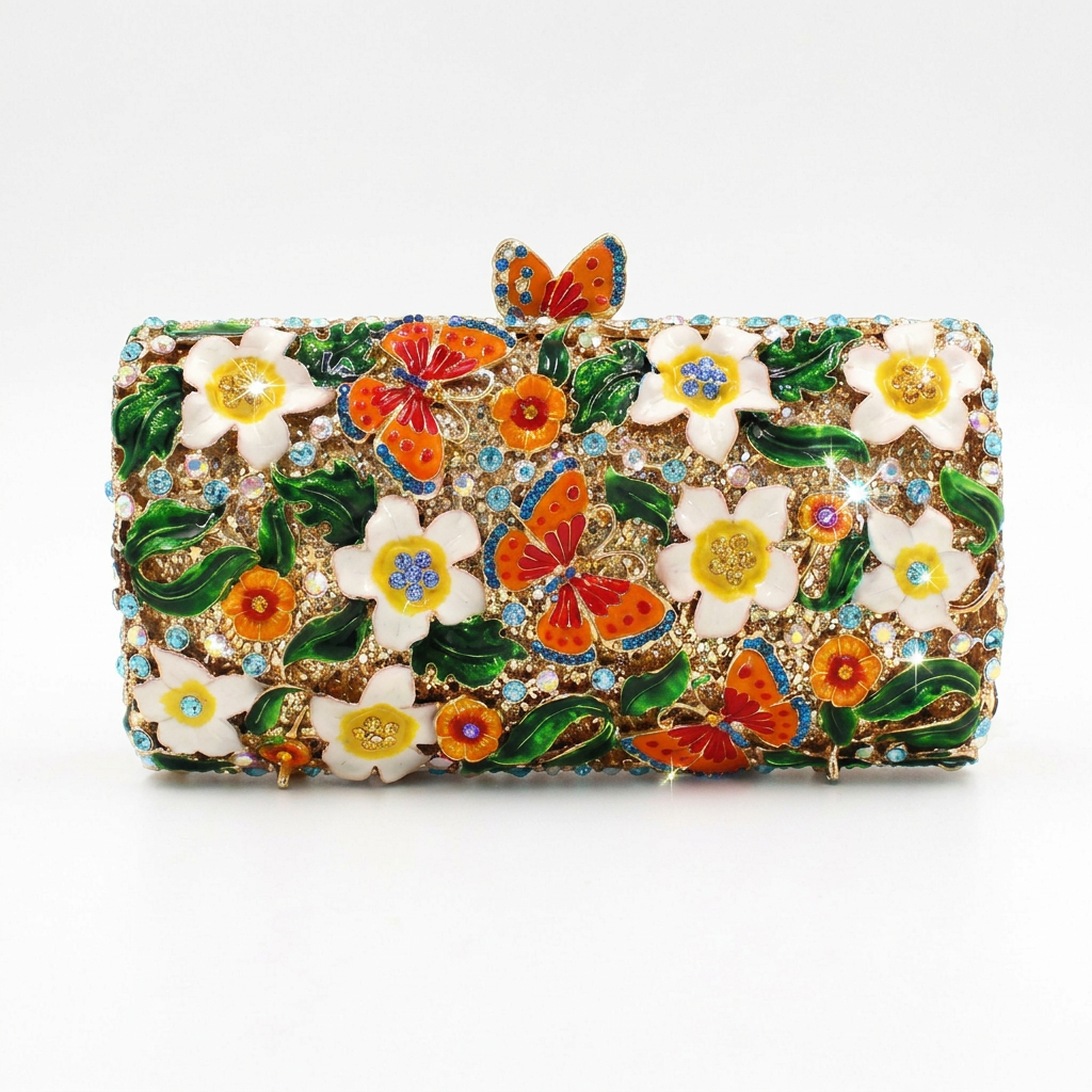 Butterfly Garden Crystal Clutch