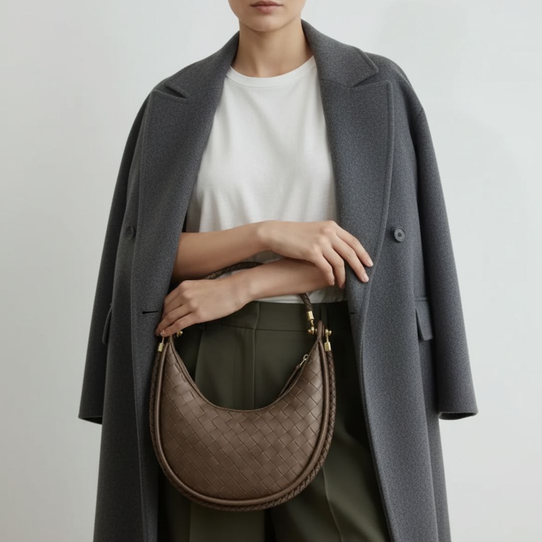 Elena Crescent Bag in Pure Leather