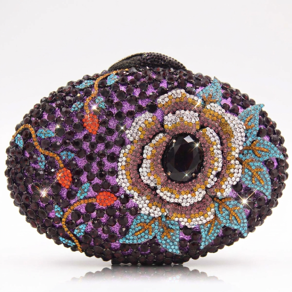 Midnight Rose Crystal Clutch