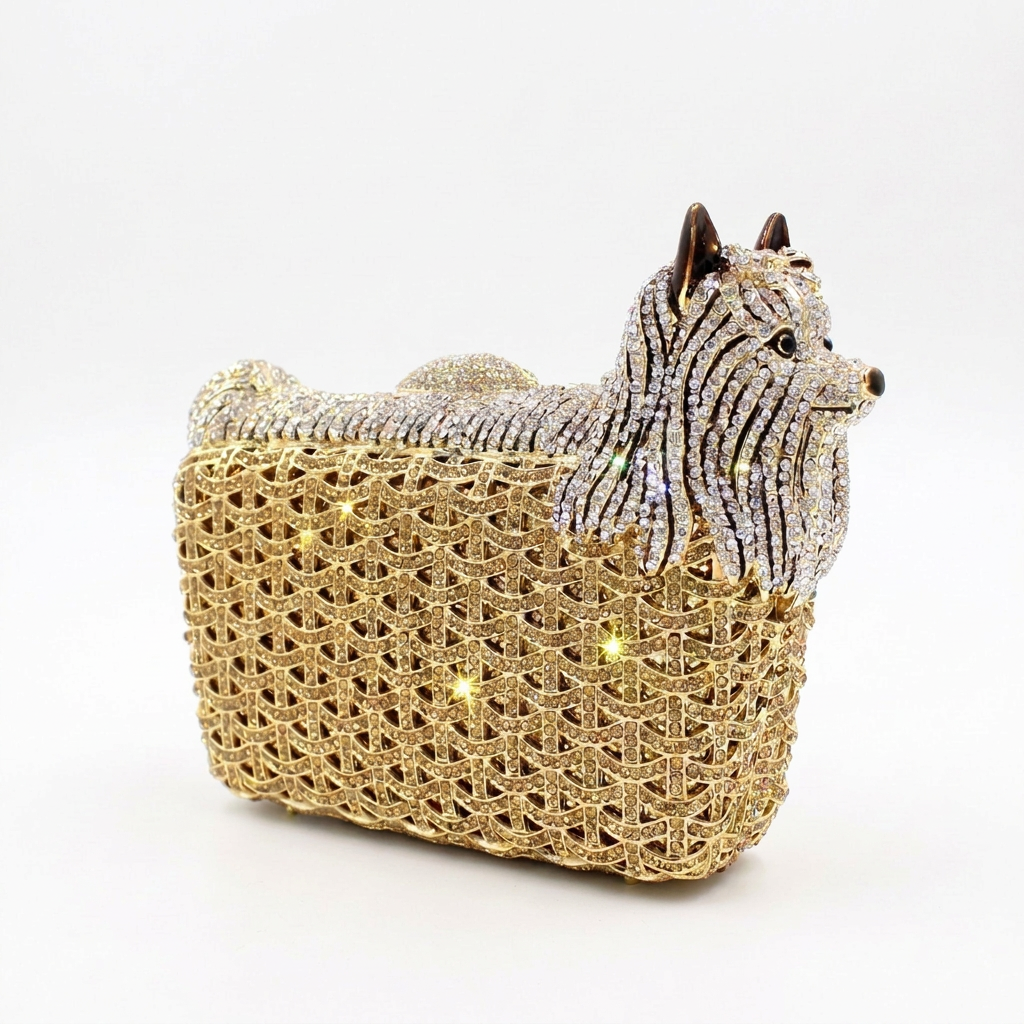 Golden Guardian Crystal Clutch