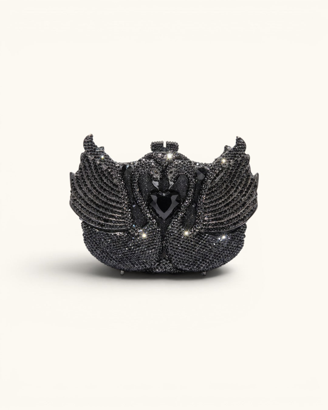 Midnight Swan Crystal Clutch