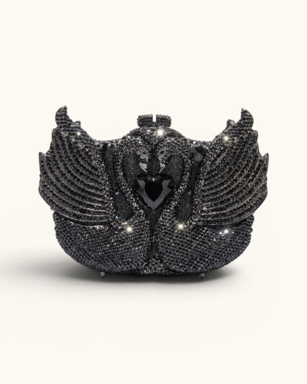 Midnight Swan Crystal Clutch