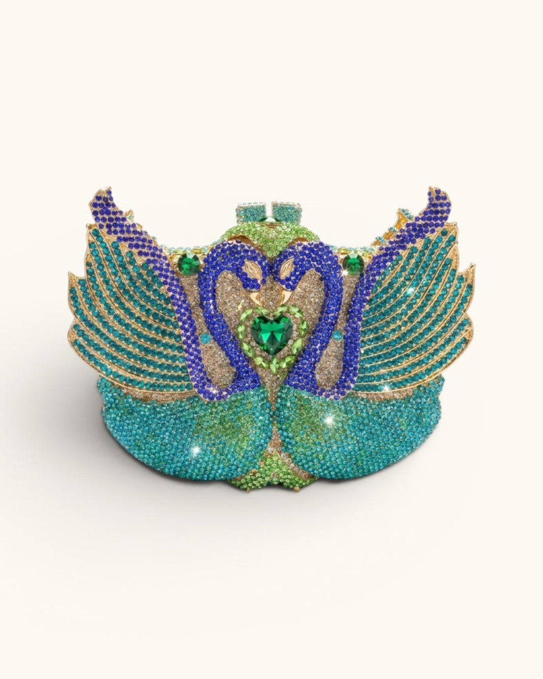 Midnight Swan Crystal Clutch