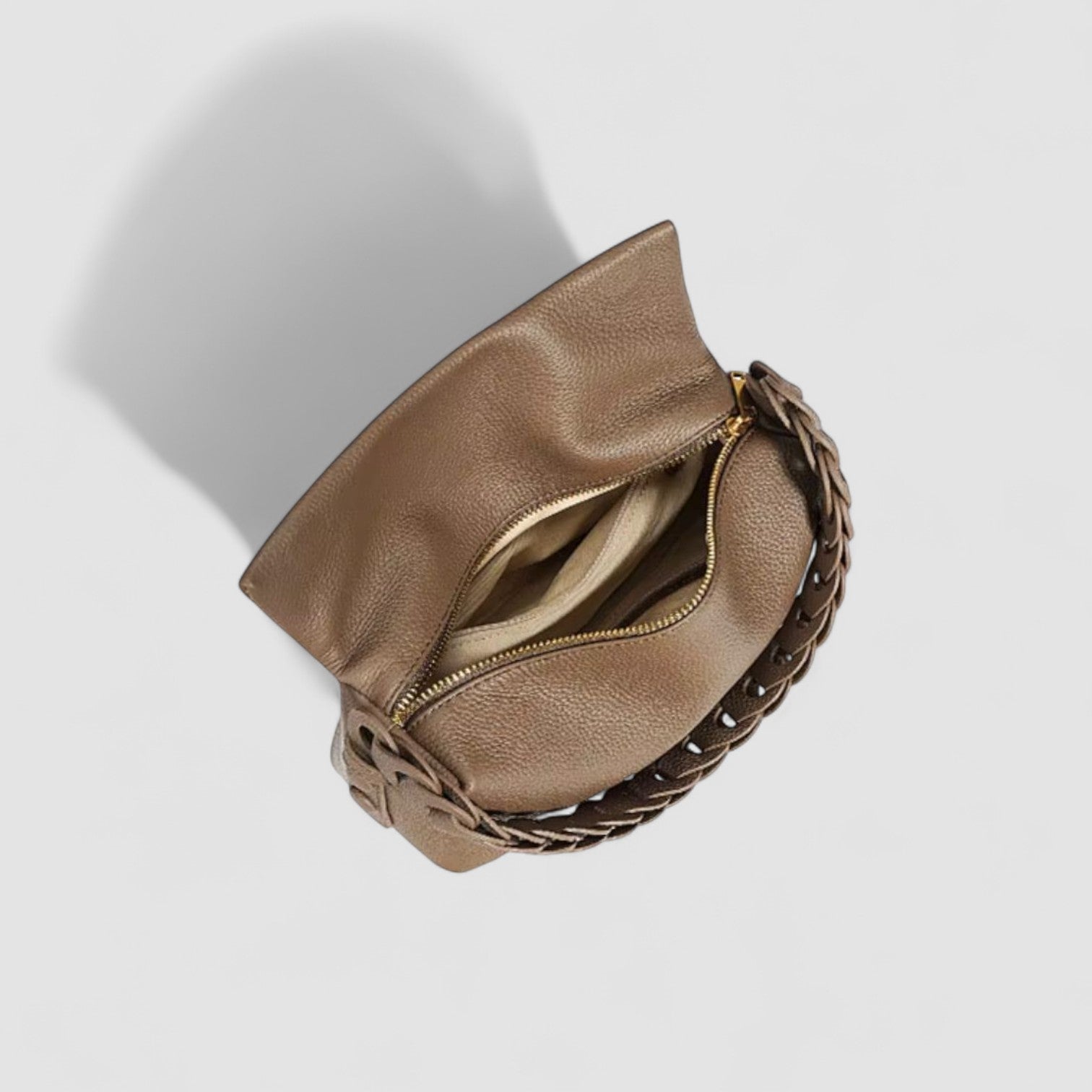 The Aira Braided Hobo in Pure Leather