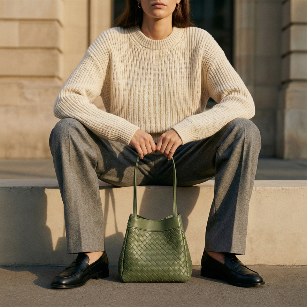 Luna Verdura Leather Handbag