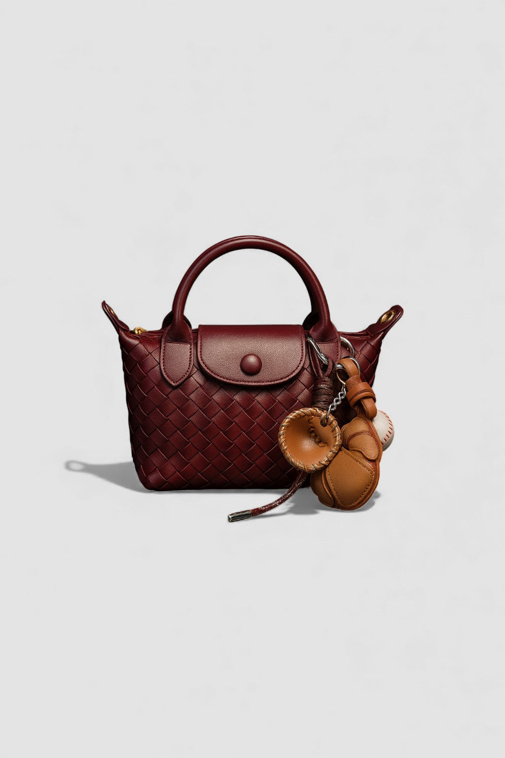 Crimson Woven Mini Satchel