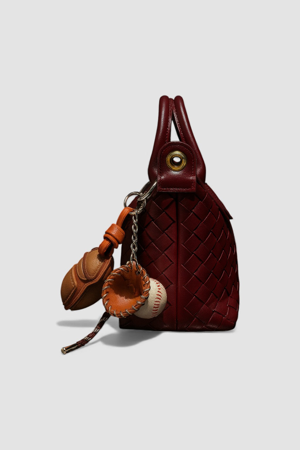 Crimson Woven Mini Satchel