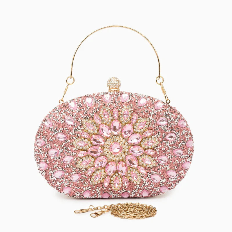 Colette Diamond Encrusted Clutch Bag - Pink - Pine Drew Lifestyle