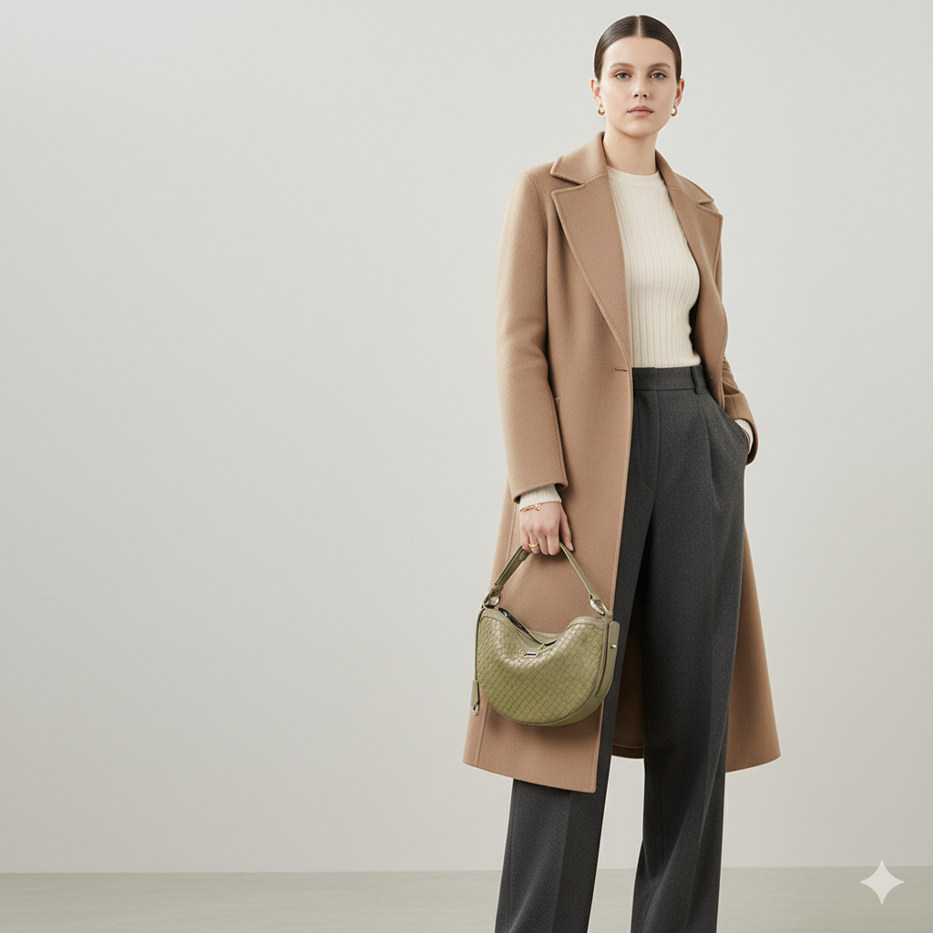 Lunara Woven Hobo Bag in Pure Leather