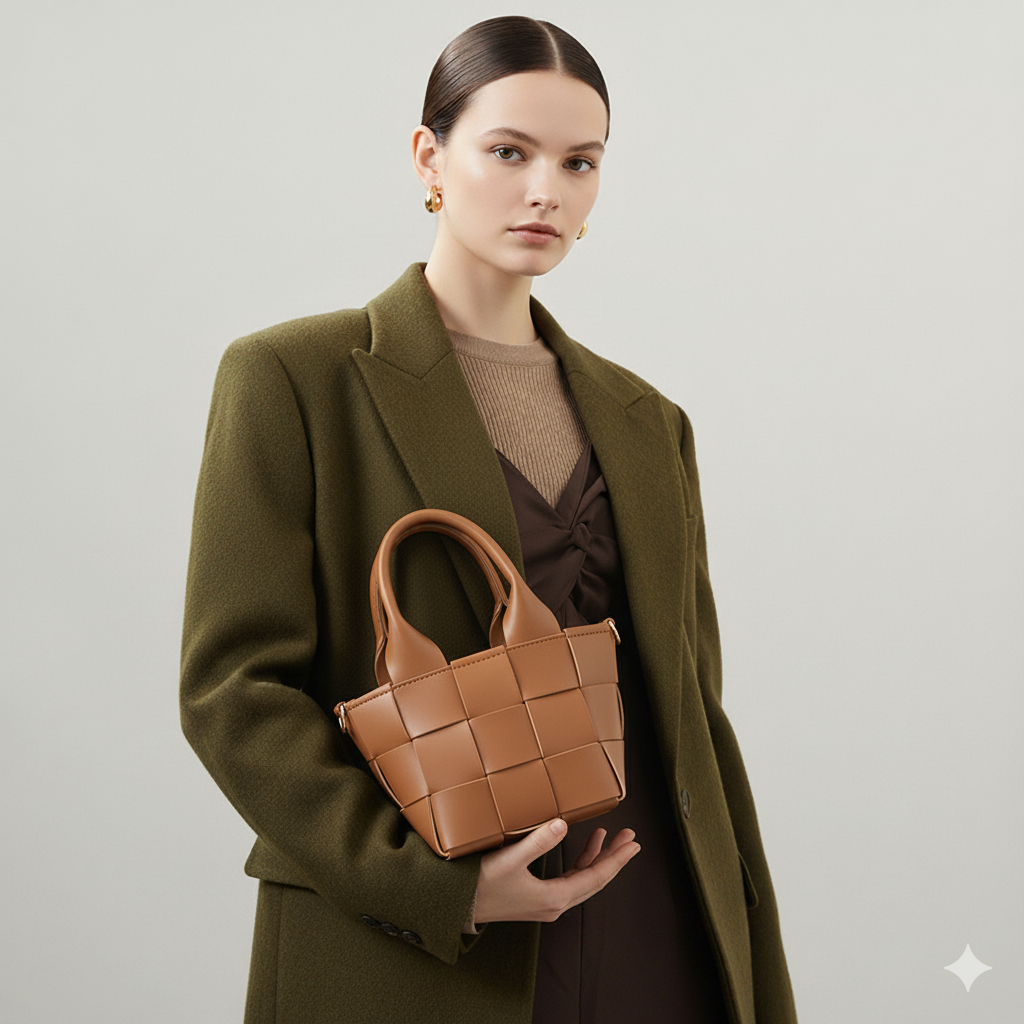 Élan Mini Cube Tote in Pure Leather