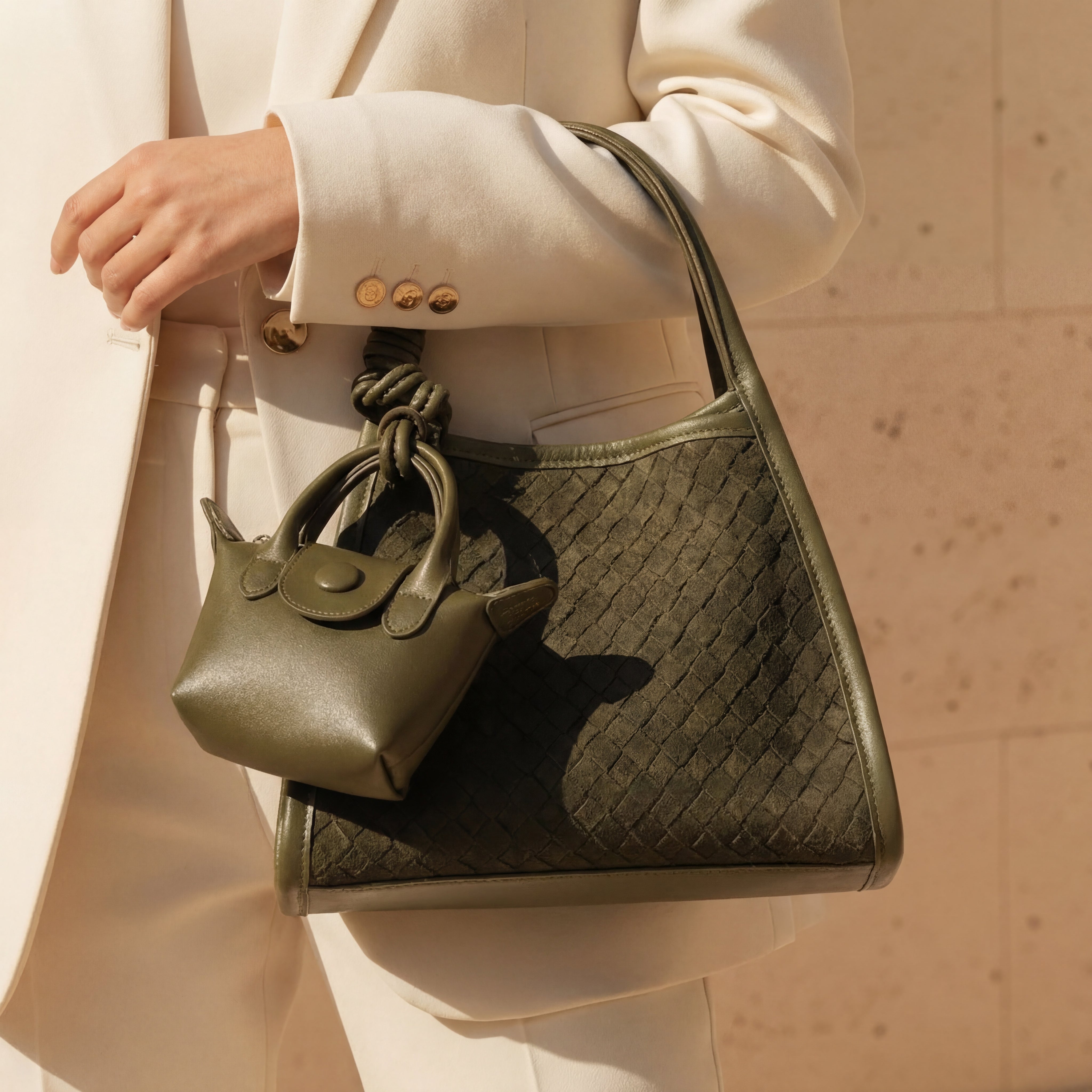 Verdantra Weave Tote in Pure Leather