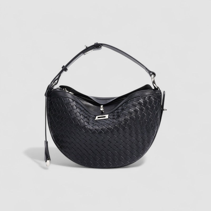 Lunara Woven Hobo Bag in Pure Leather