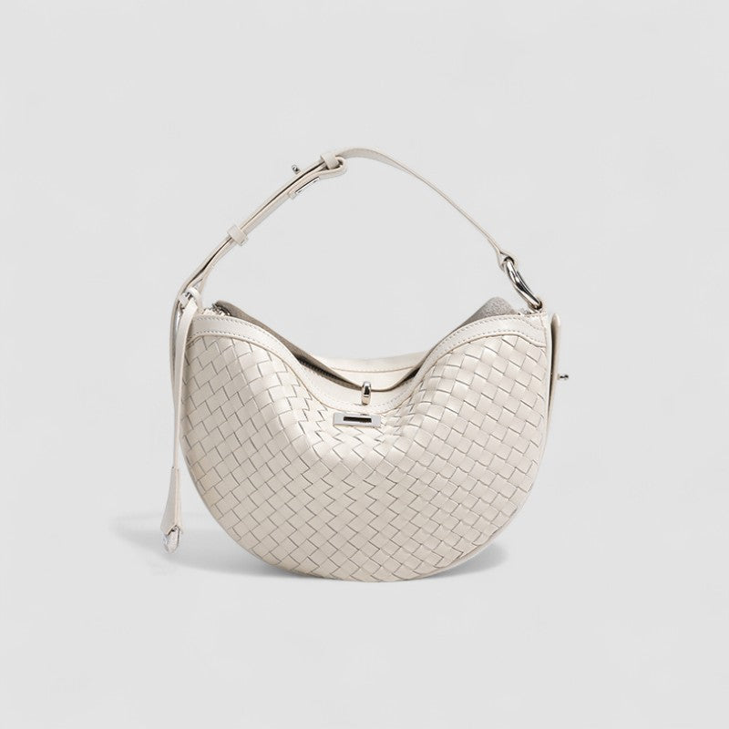 Lunara Woven Hobo Bag in Pure Leather