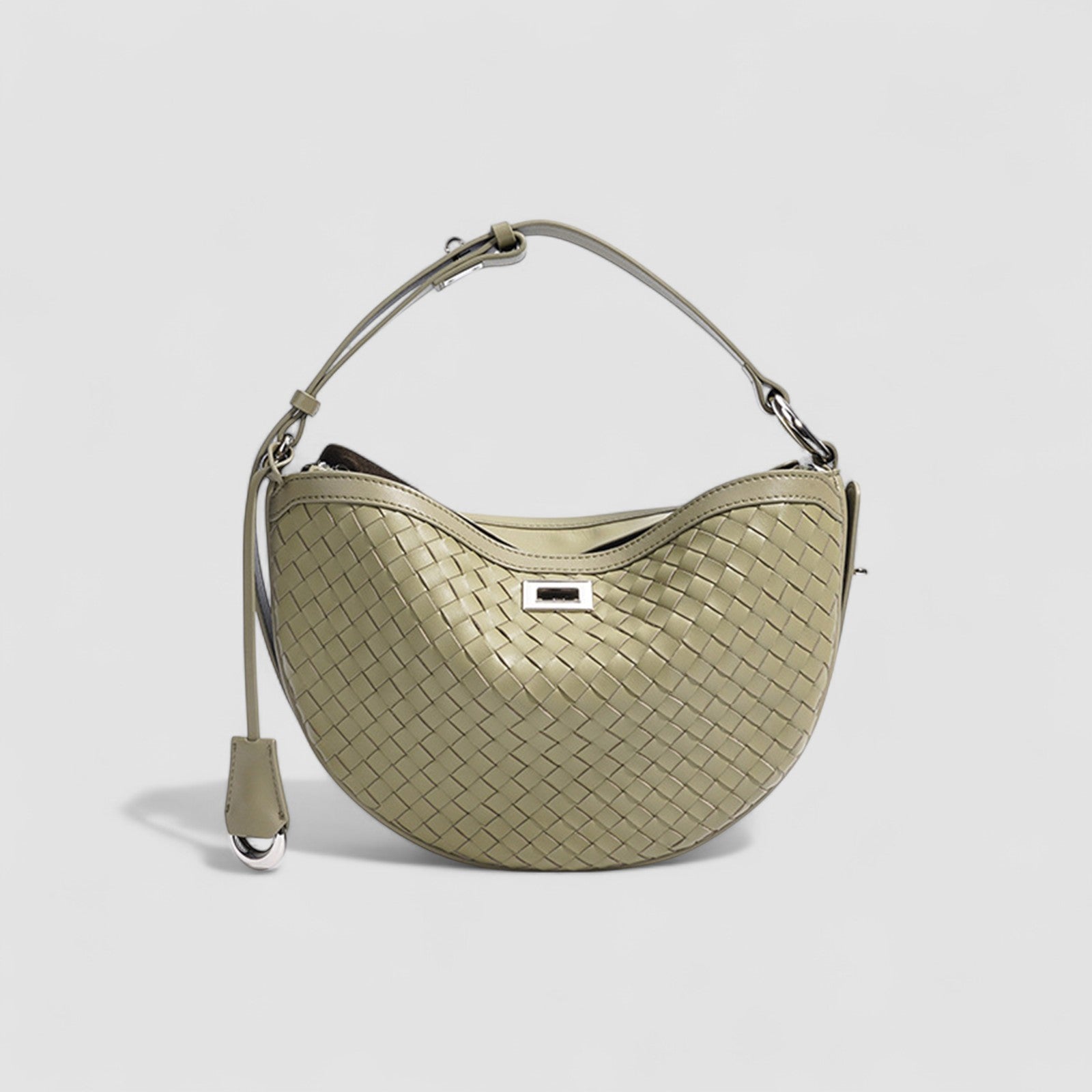Lunara Woven Hobo Bag in Pure Leather