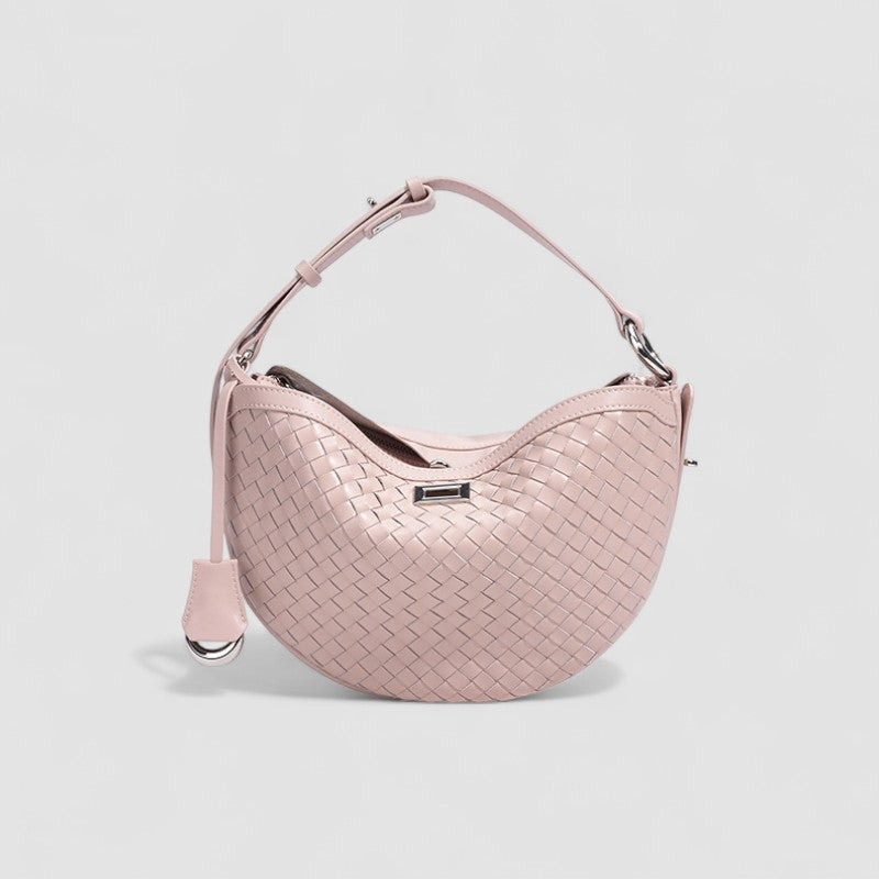 Lunara Woven Hobo Bag in Pure Leather