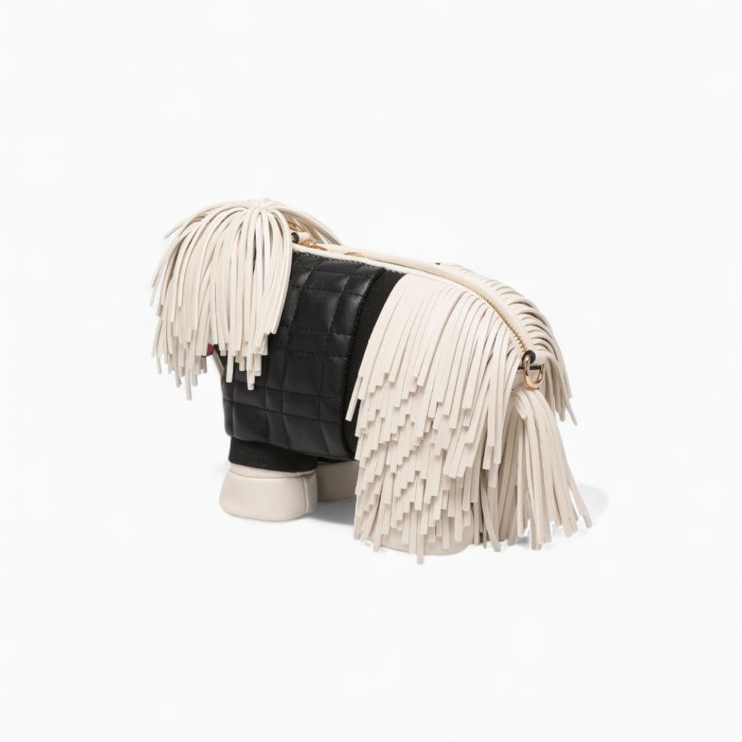 Fringe Pup Couture Bag in Vegan Leather