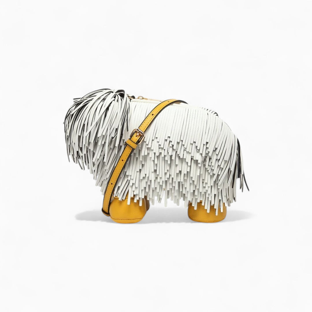 Fringe Pup Couture Bag in Vegan Leather