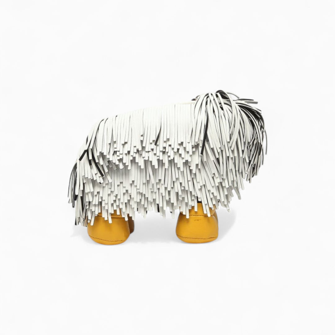 Fringe Pup Couture Bag in Vegan Leather