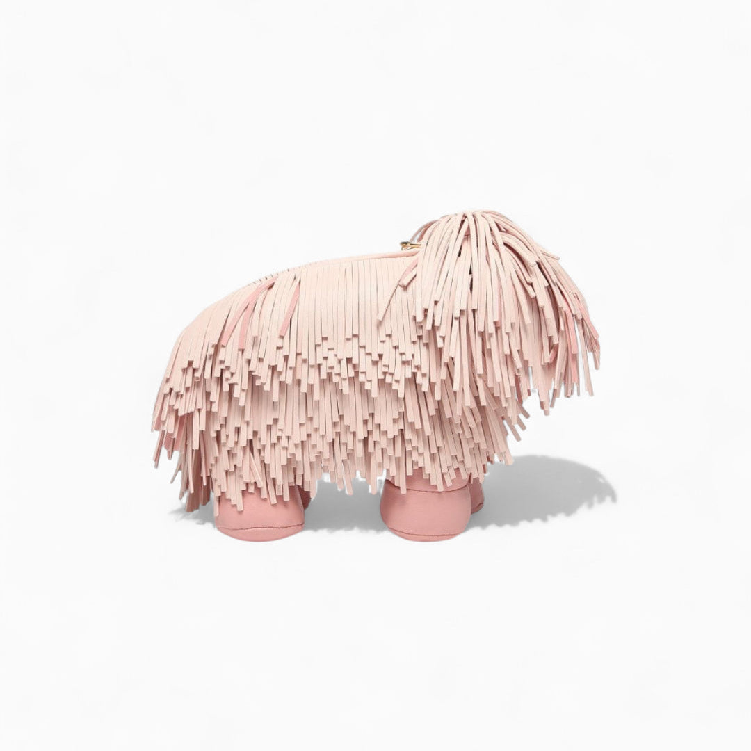Fringe Pup Couture Bag in Vegan Leather