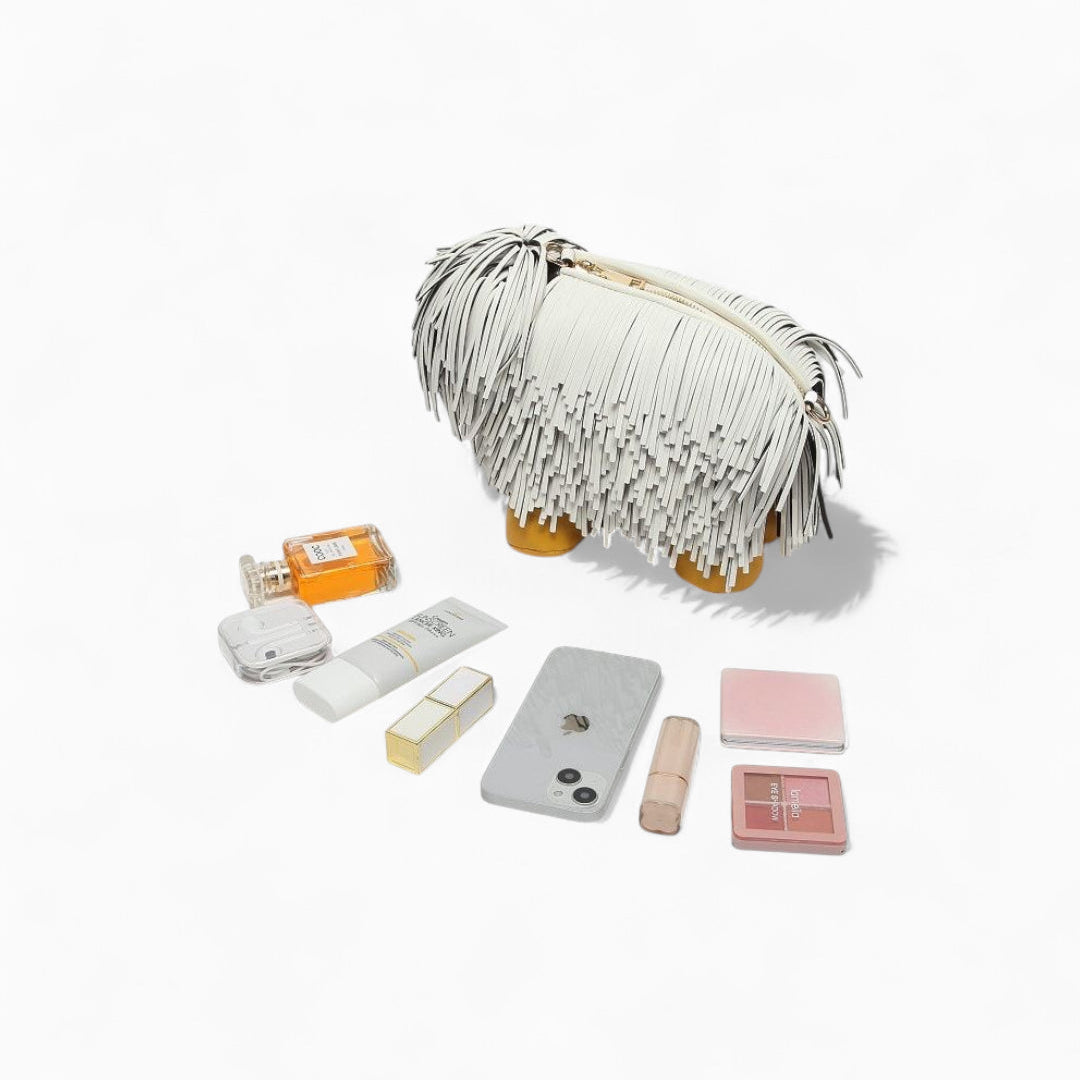 Fringe Pup Couture Bag in Vegan Leather