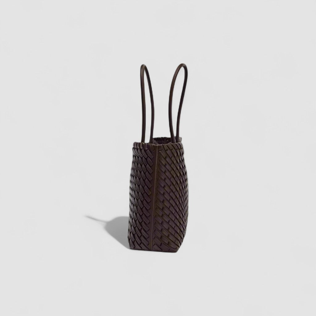 Alma Oversized Shoulder Bag In Woven Vegan Leather