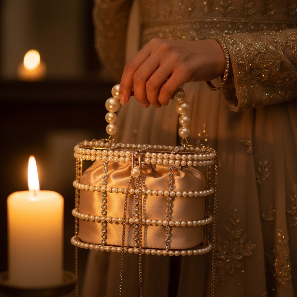 Blush Pearl Lattice Casket