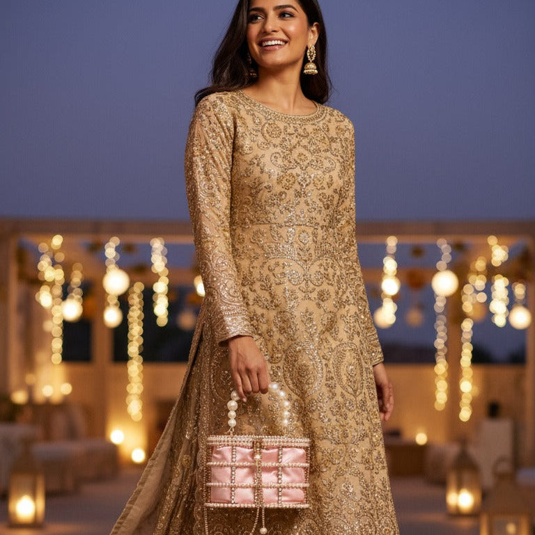 Blush Pearl Lattice Casket