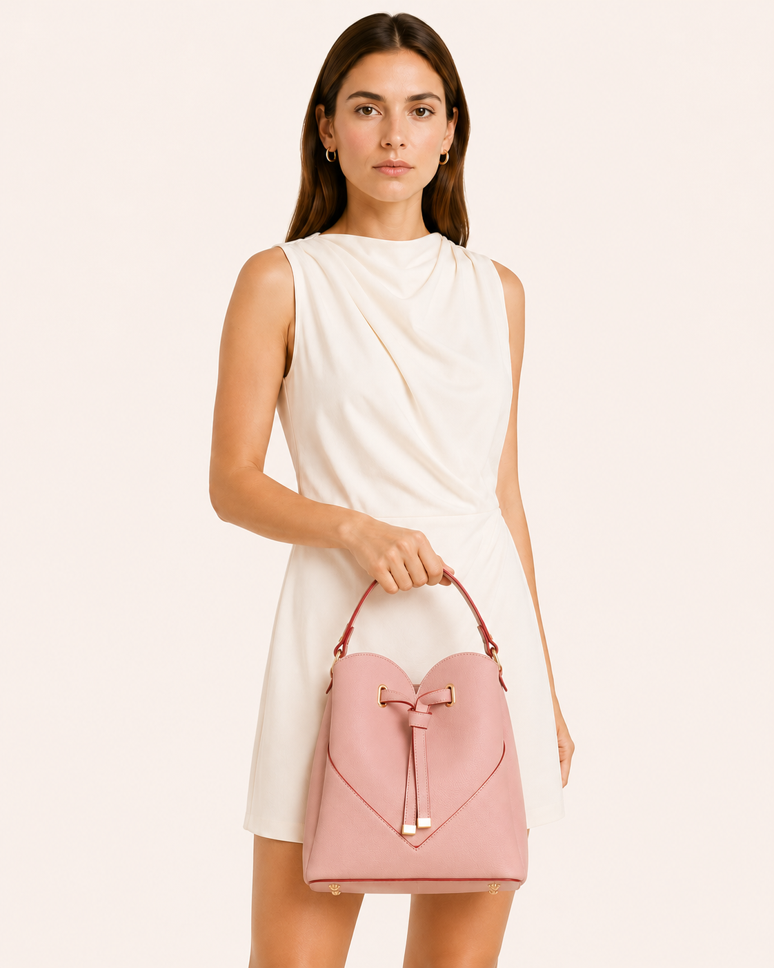 Heartstring Bucket Bag in Vegan Leather