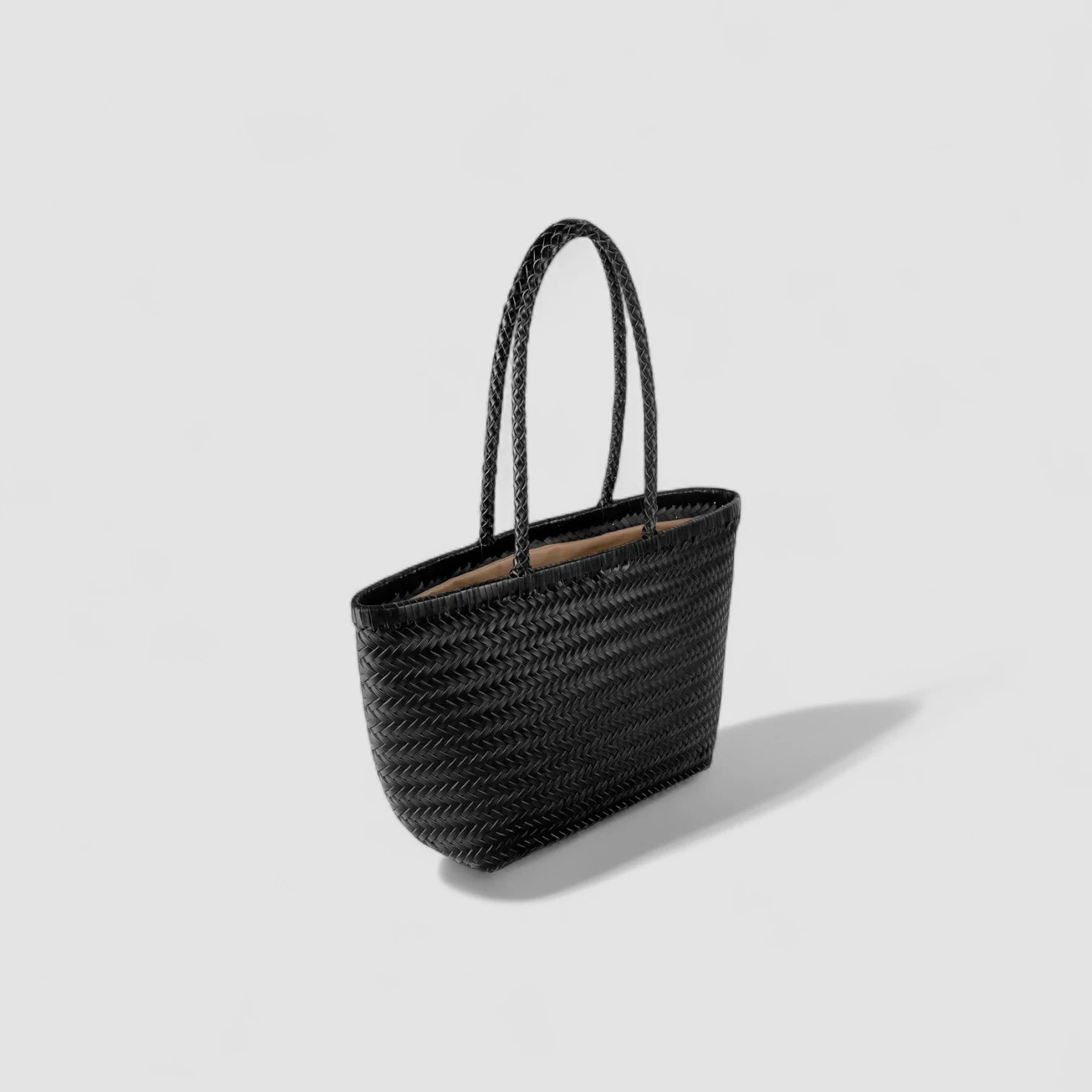 The Siena Braided Tote in Pure Leather