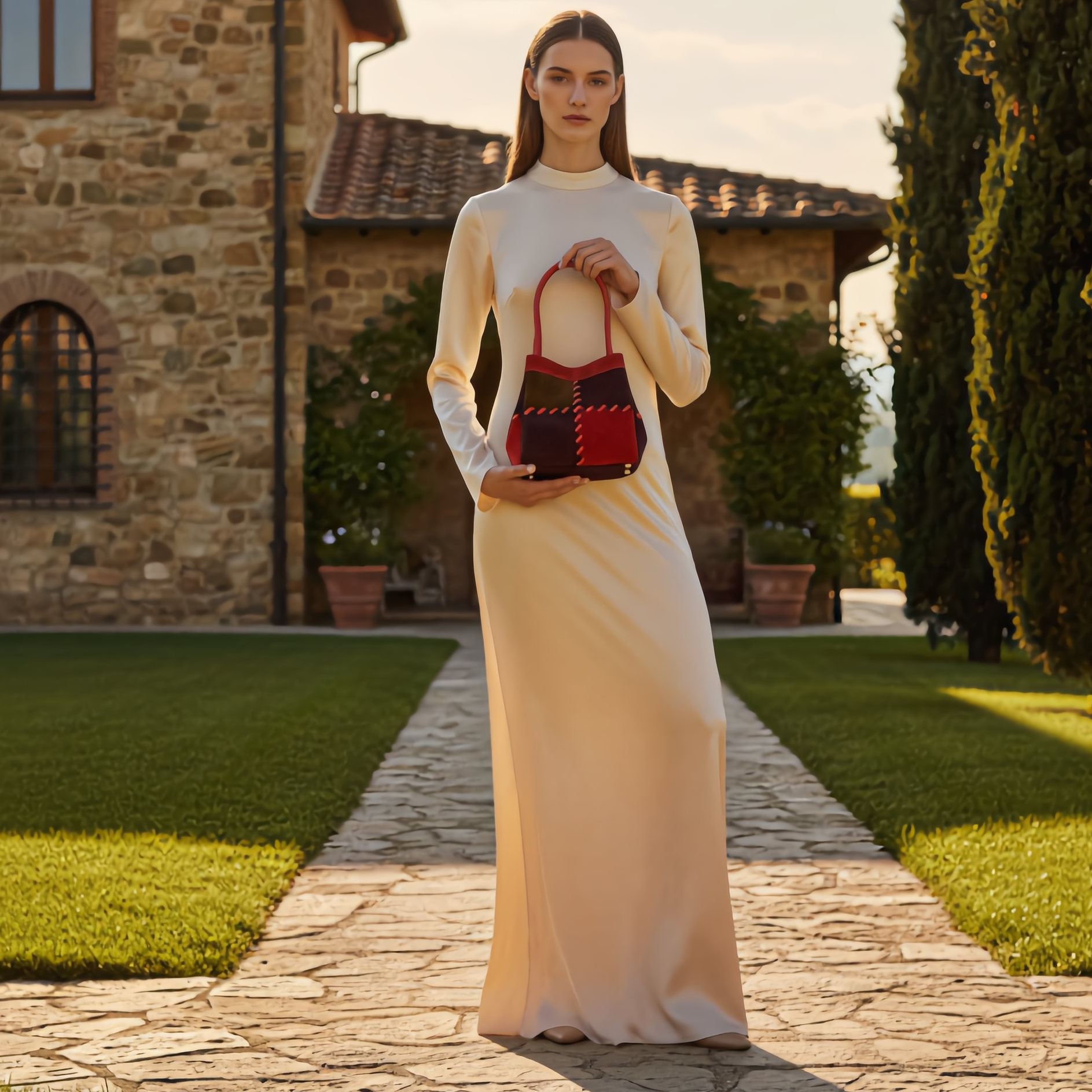 Luna Mosaic Leather Handbag