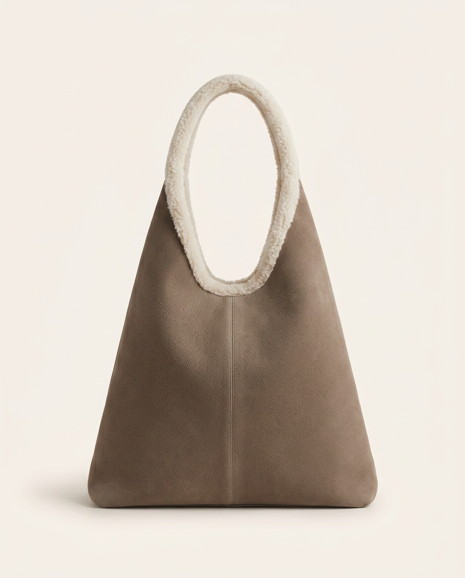 Solace Shearling Tote in Pure Leather