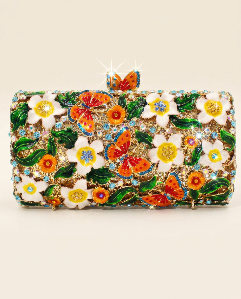 Butterfly Garden Crystal Clutch