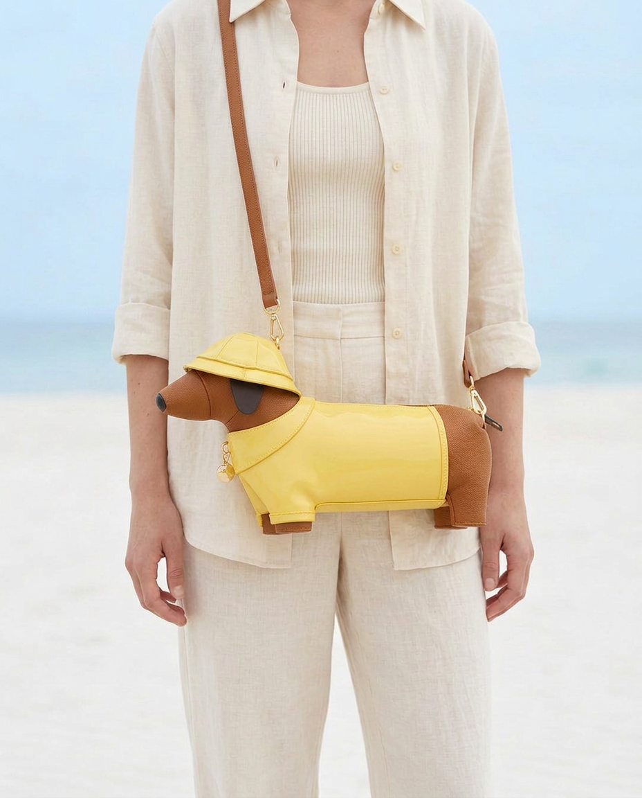 Dachshund Safari Bag in Vegan Leather
