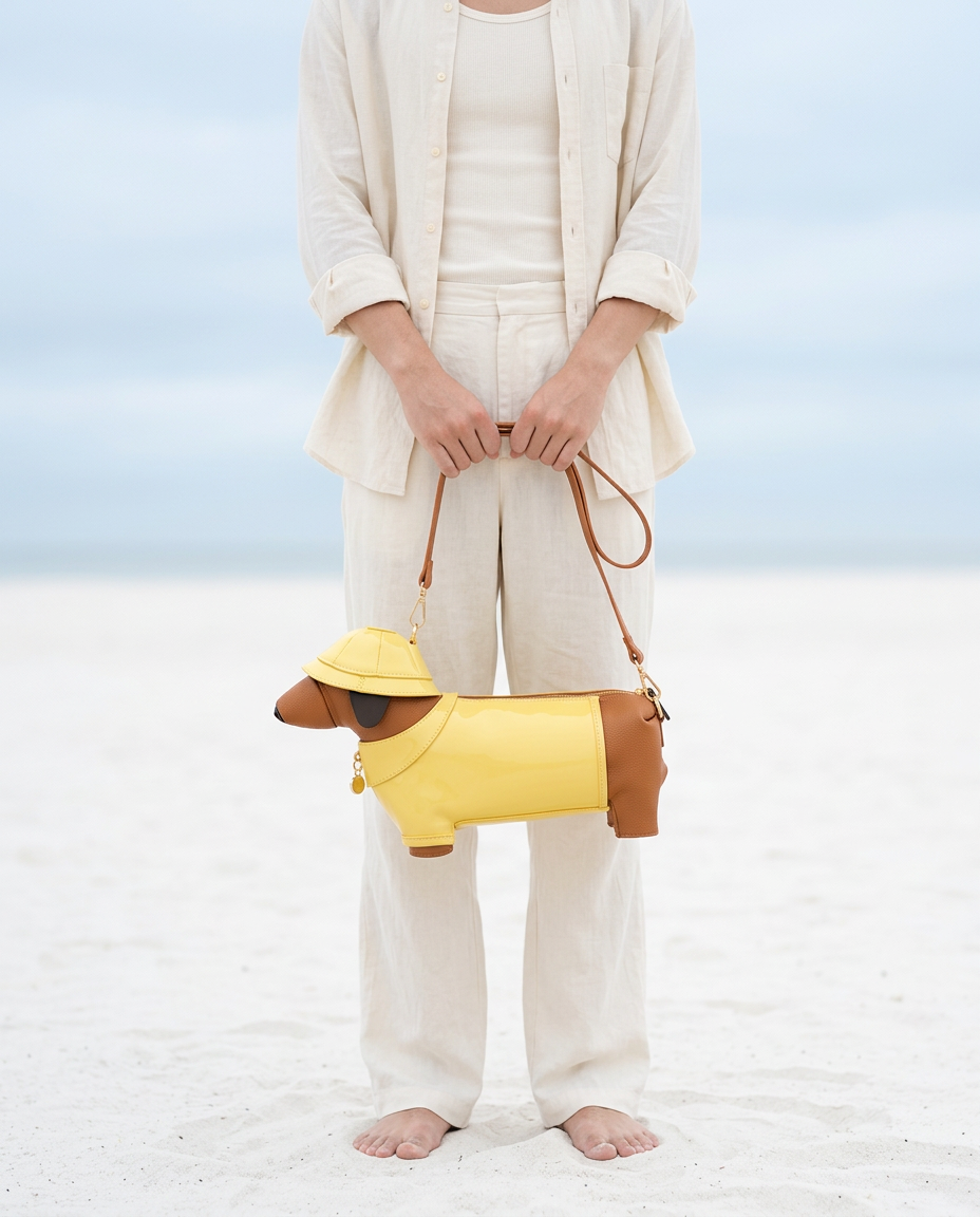 Dachshund Safari Bag in Vegan Leather