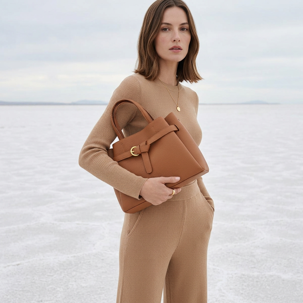 Valen Structured Tote in Pure Leather