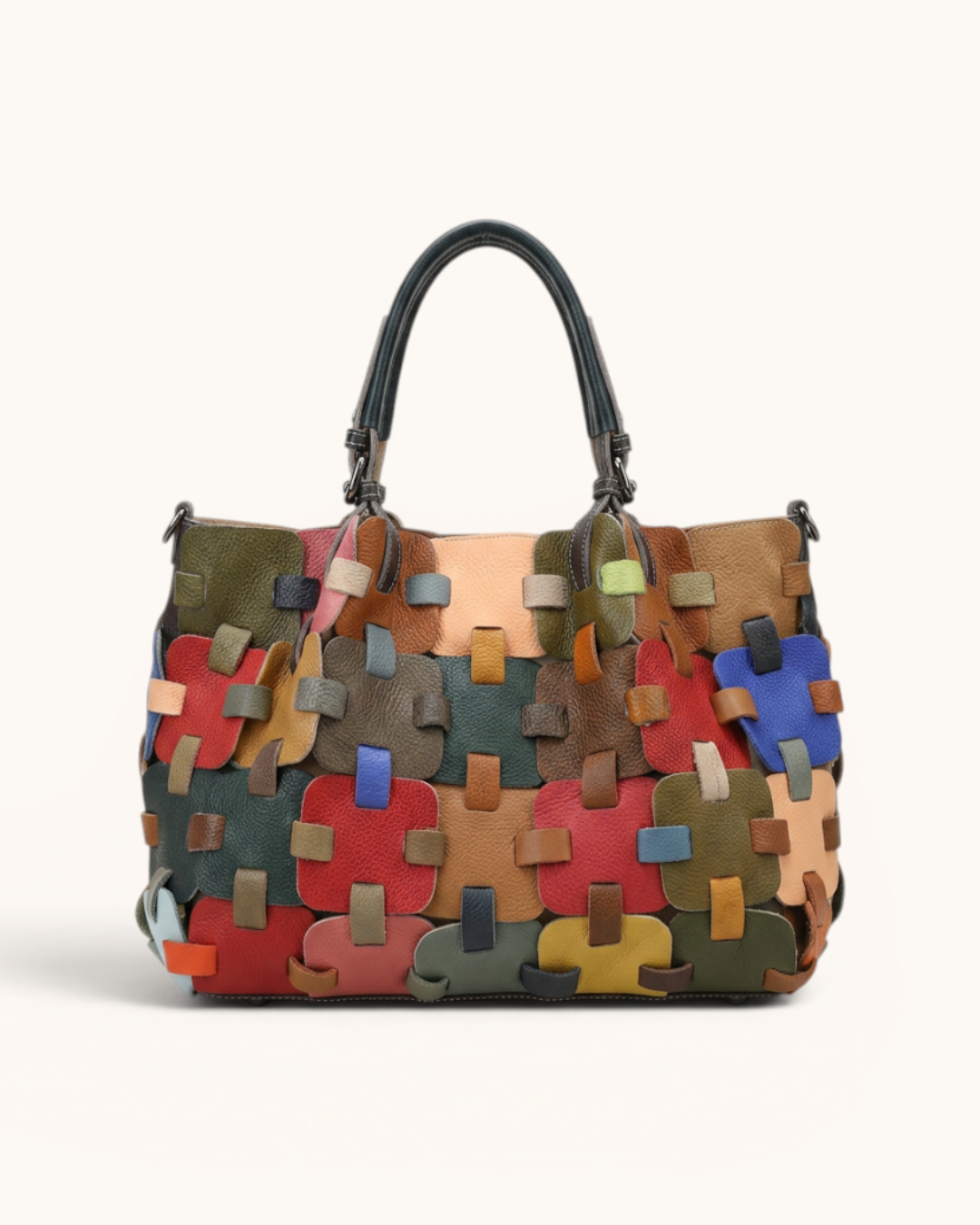 Puzzle Tote in Pure Leather