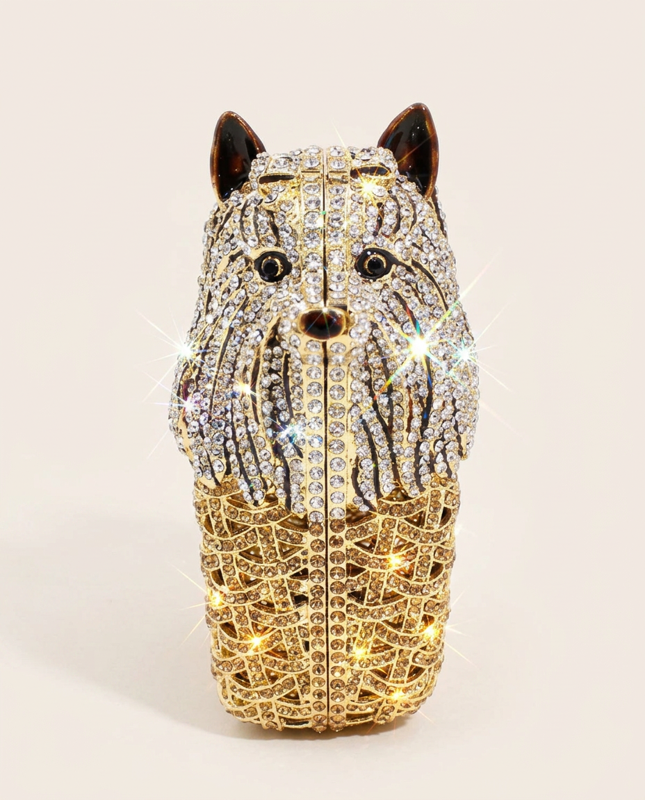 Golden Guardian Crystal Clutch