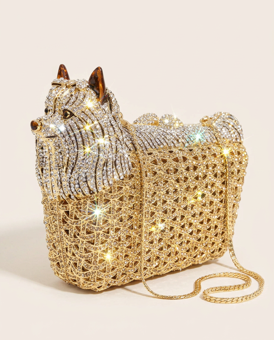 Golden Guardian Crystal Clutch