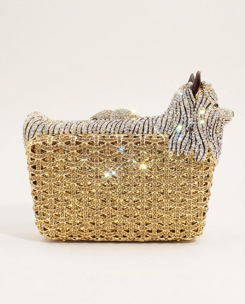 Golden Guardian Crystal Clutch