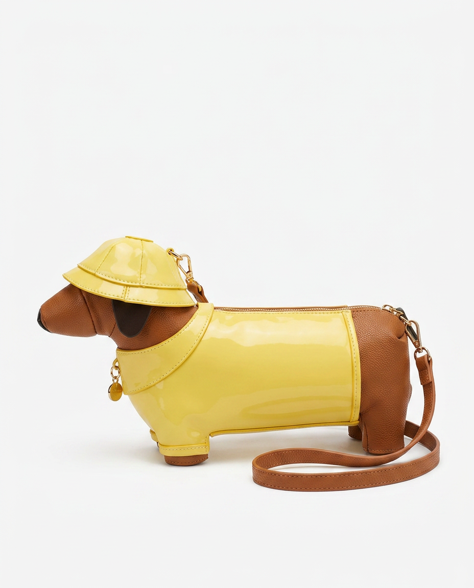Dachshund Safari Bag in Vegan Leather