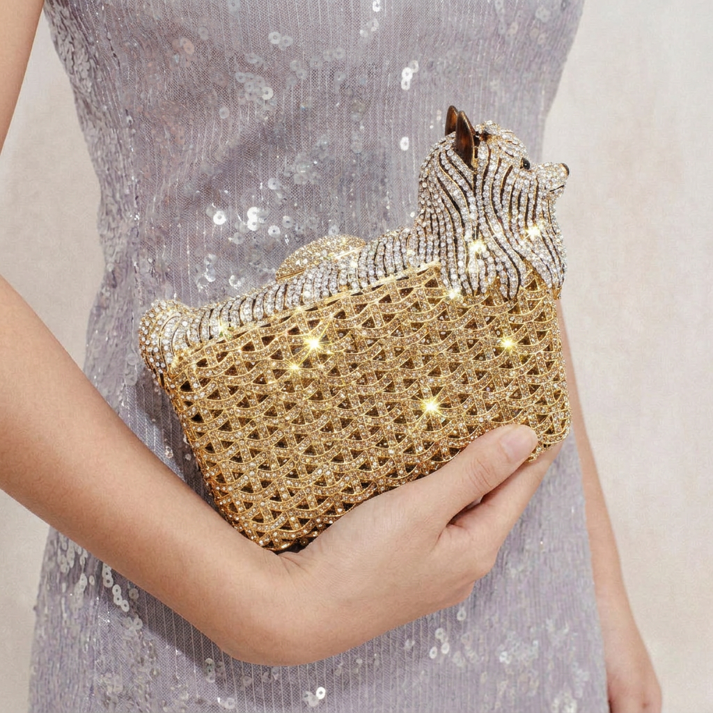 Golden Guardian Crystal Clutch