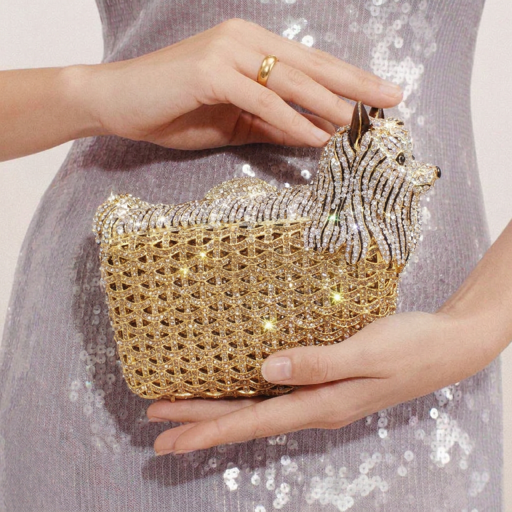 Golden Guardian Crystal Clutch