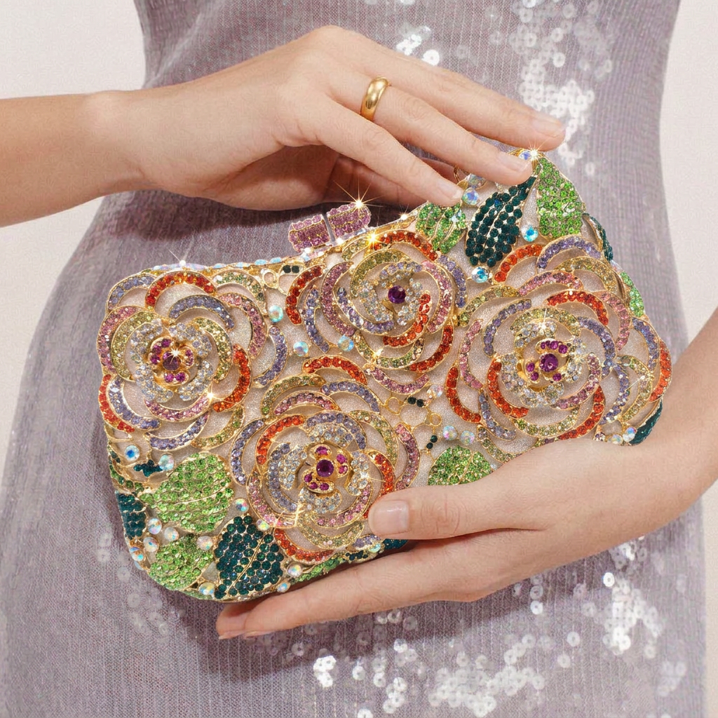 Camellia Crystal Clutch