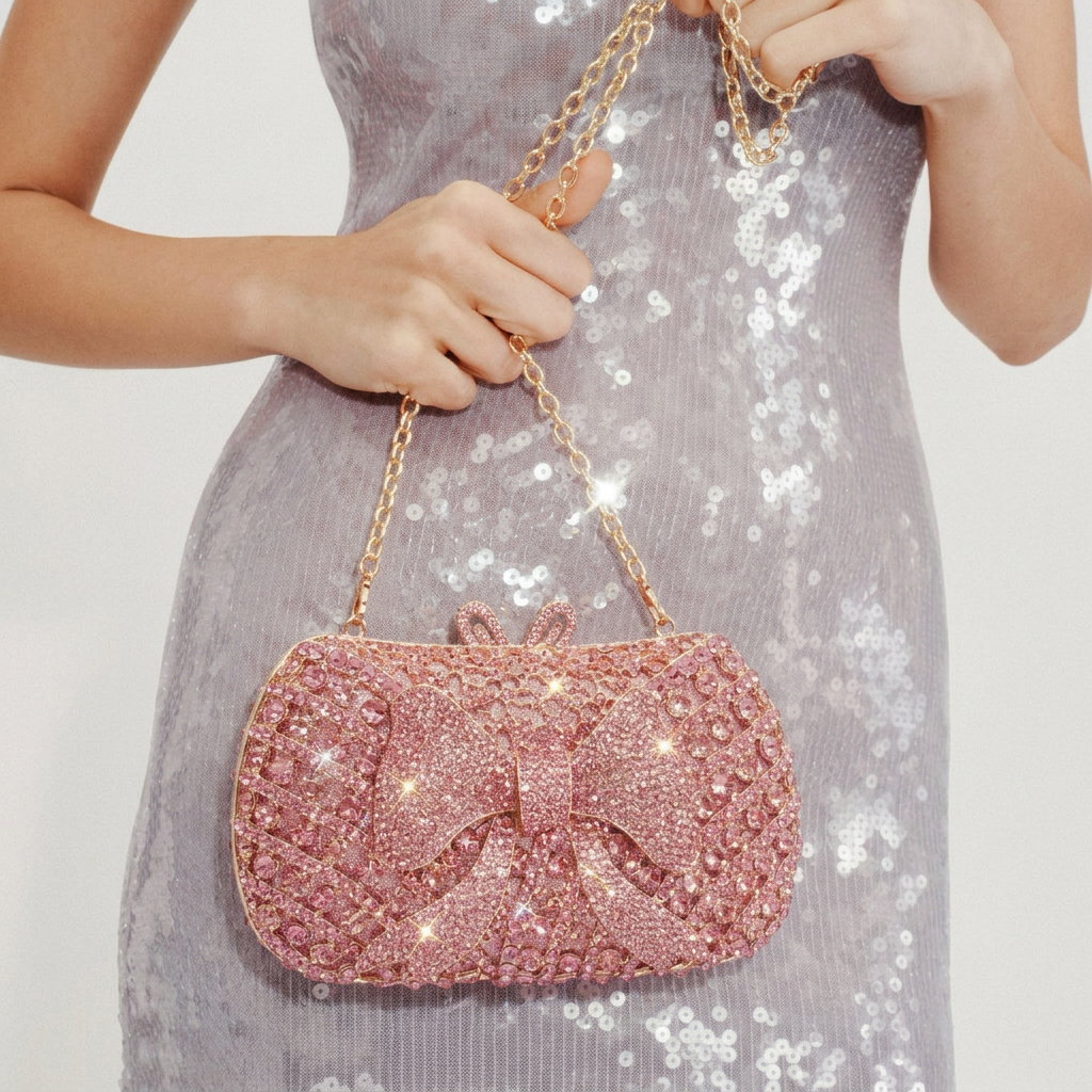 Bow Belle Crystal Clutch