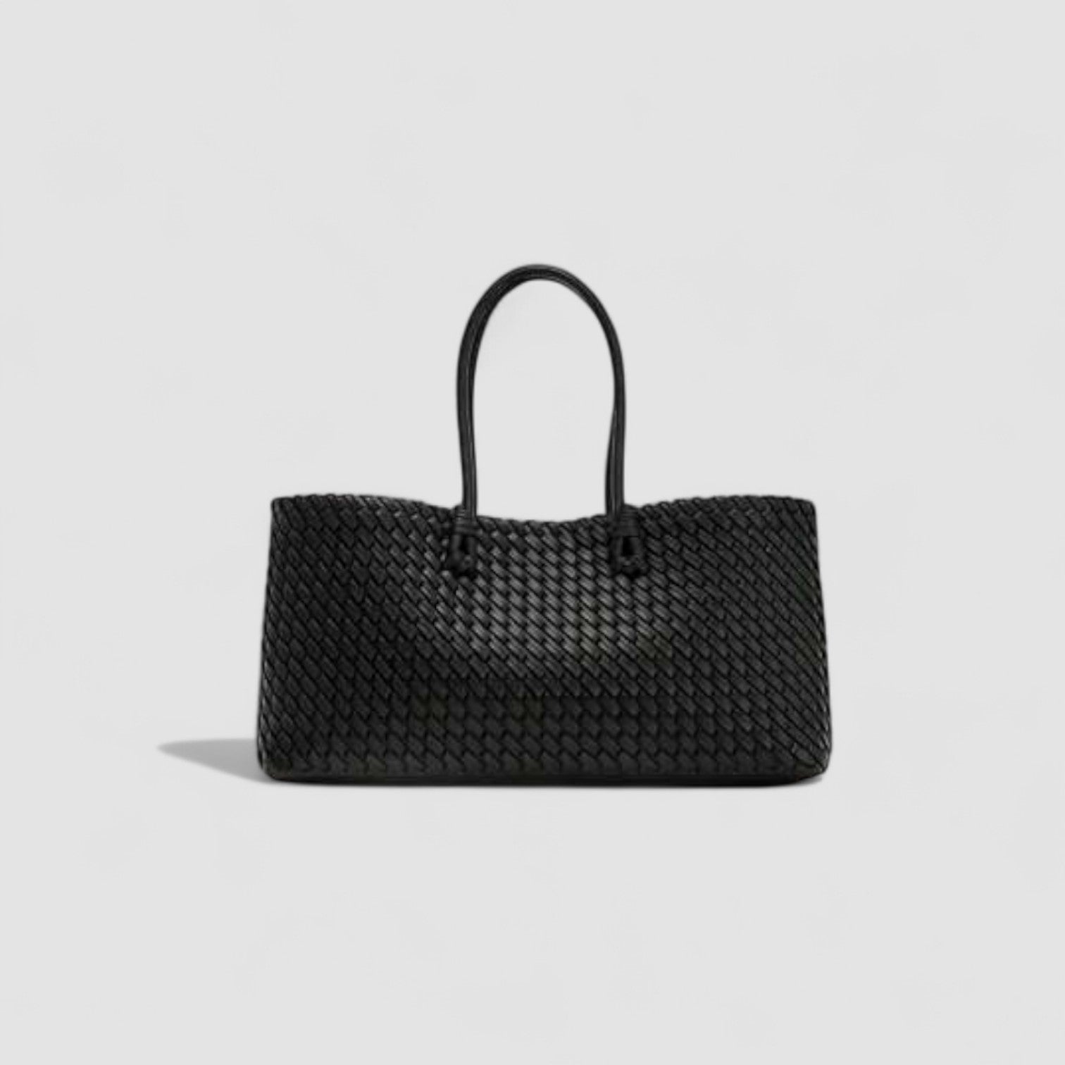 Alma Oversized Shoulder Bag In Woven Vegan Leather