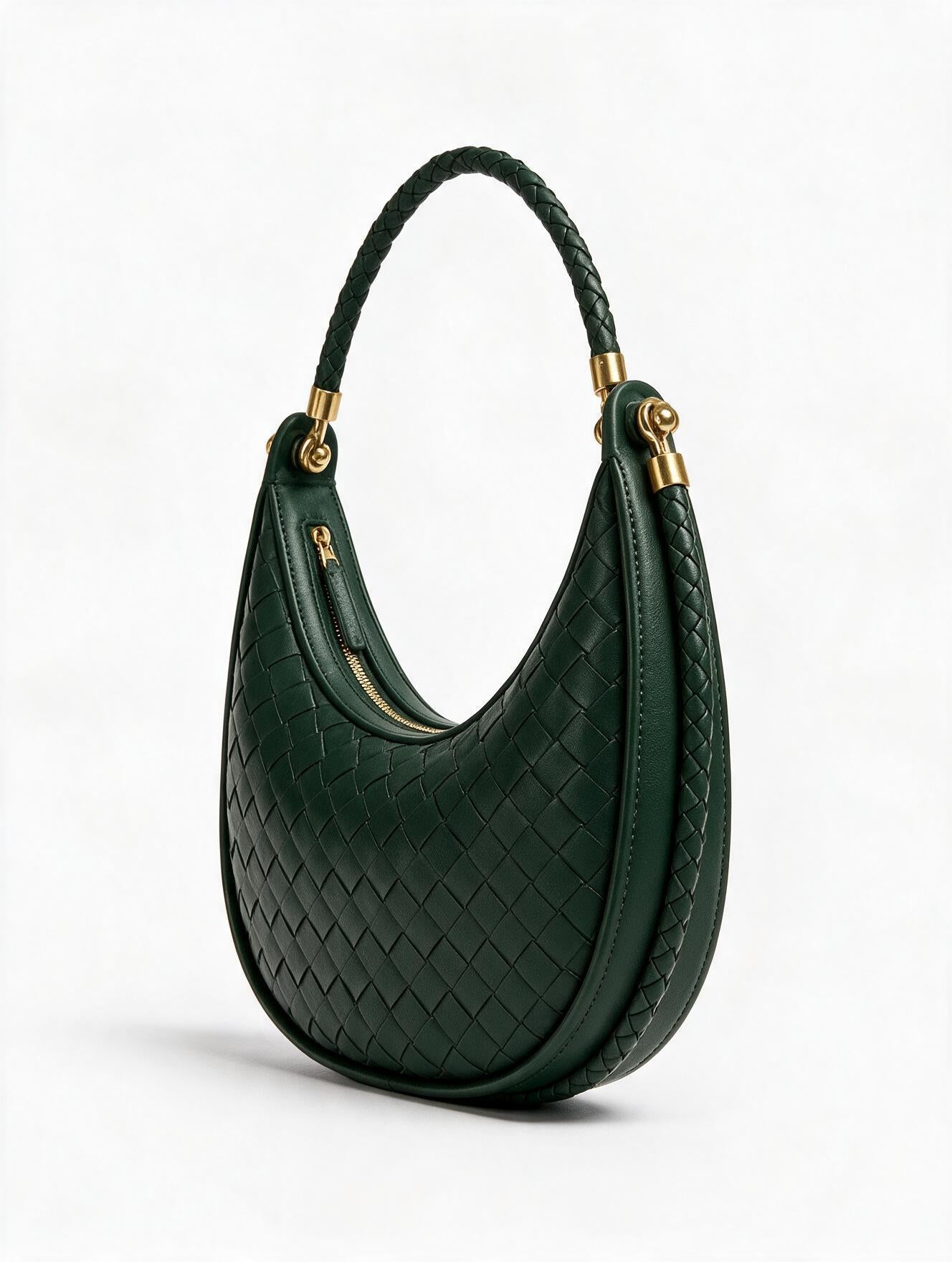 Elena Crescent Bag in Pure Leather