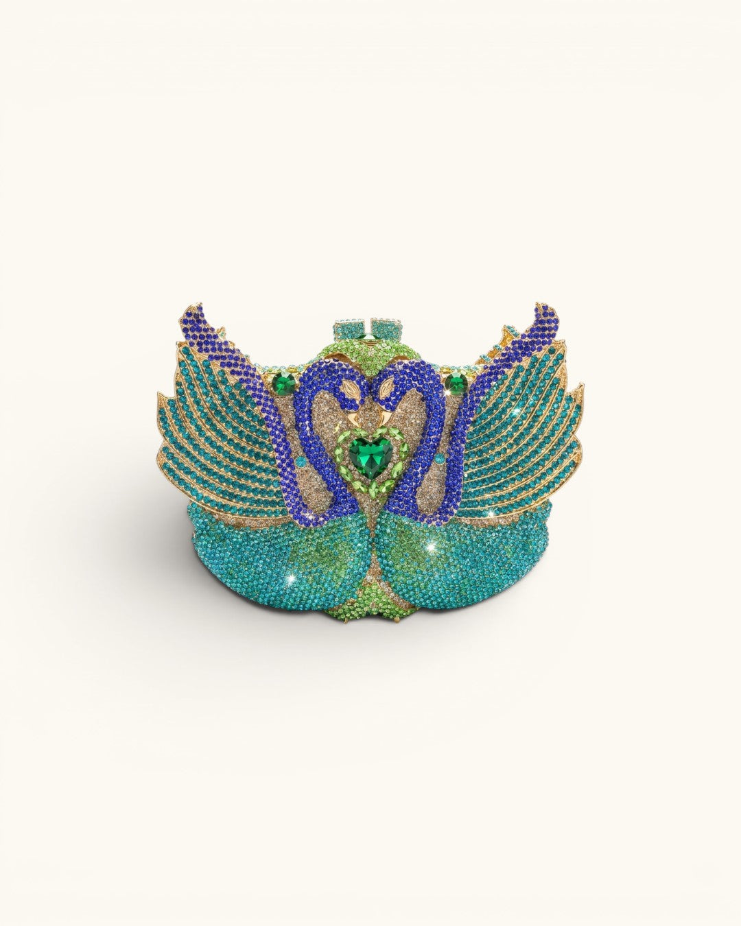 Midnight Swan Crystal Clutch